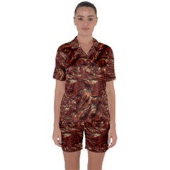 Background Structure Surface Satin Short Sleeve Pyjamas Set by Pakrebo