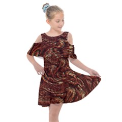 Background Structure Surface Kids  Shoulder Cutout Chiffon Dress