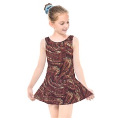 Background Structure Surface Kids  Skater Dress Swimsuit