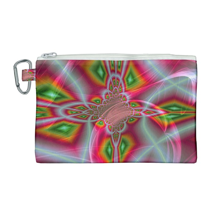 Fractal Art Pictures Digital Art Canvas Cosmetic Bag (Large)