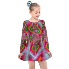 Fractal Art Pictures Digital Art Kids  Long Sleeve Dress