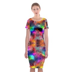 Farbenpracht Kaleidoscope Classic Short Sleeve Midi Dress by Pakrebo