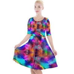 Farbenpracht Kaleidoscope Quarter Sleeve A-line Dress