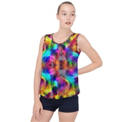 Farbenpracht Kaleidoscope Bubble Hem Chiffon Tank Top