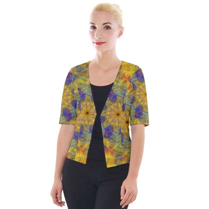 Farbenpracht Kaleidoscope Cropped Button Cardigan