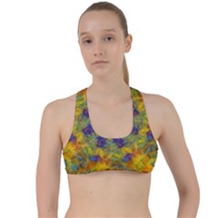 Farbenpracht Kaleidoscope Criss Cross Racerback Sports Bra by Pakrebo