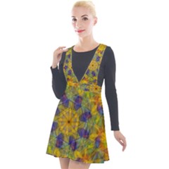 Farbenpracht Kaleidoscope Plunge Pinafore Velour Dress