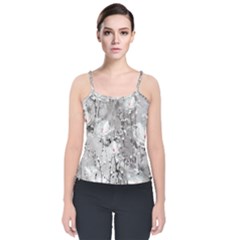 Blossoming Through The Snow Velvet Spaghetti Strap Top