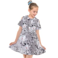 Blossoming Through The Snow Kids  Short Sleeve Shirt Dress