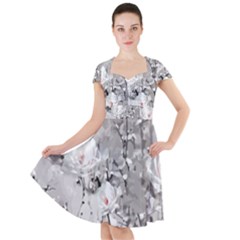 Blossoming Through The Snow Cap Sleeve Midi Dress by WensdaiAmbrose