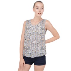 Egyptian Hieroglyphs Bubble Hem Chiffon Tank Top