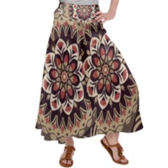 Seamless Pattern Floral Flower Satin Palazzo Pants