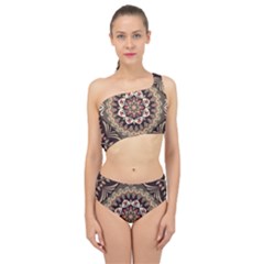 Seamless Pattern Floral Flower Spliced Up Two Piece Swimsuit