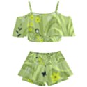 Seamless Pattern Green Garden Kids  Off Shoulder Skirt Bikini View1