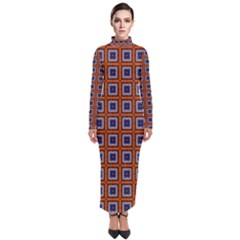 Tile Background Image Pattern Turtleneck Maxi Dress