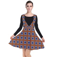 Tile Background Image Pattern Plunge Pinafore Dress