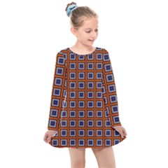 Tile Background Image Pattern Kids  Long Sleeve Dress