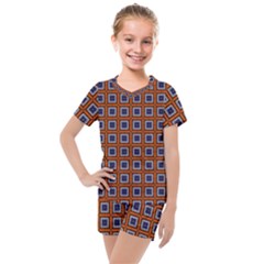 Tile Background Image Pattern Kids  Mesh Tee And Shorts Set