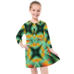 Farbenpracht Kaleidoscope Kids  Quarter Sleeve Shirt Dress by Pakrebo