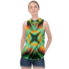 Farbenpracht Kaleidoscope High Neck Satin Top