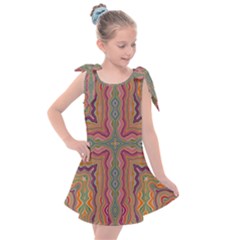 Abstract Design Abstract Art Orange Kids  Tie Up Tunic Dress