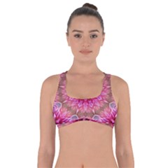 Flower Mandala Art Pink Abstract Got No Strings Sports Bra by Pakrebo