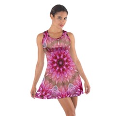 Flower Mandala Art Pink Abstract Cotton Racerback Dress by Pakrebo