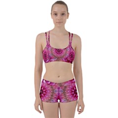 Flower Mandala Art Pink Abstract Perfect Fit Gym Set by Pakrebo