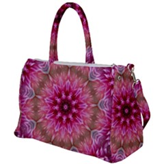 Flower Mandala Art Pink Abstract Duffel Travel Bag by Pakrebo