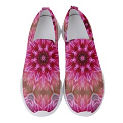 Flower Mandala Art Pink Abstract Women s Slip On Sneakers