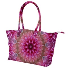 Flower Mandala Art Pink Abstract Canvas Shoulder Bag