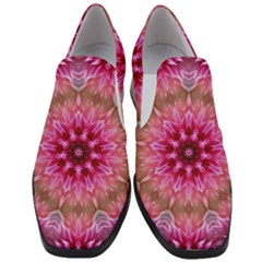 Flower Mandala Art Pink Abstract Slip On Heel Loafers