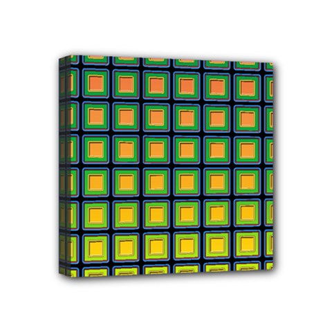 Tile Background Image Pattern Squares Mini Canvas 4  X 4  (stretched) by Pakrebo