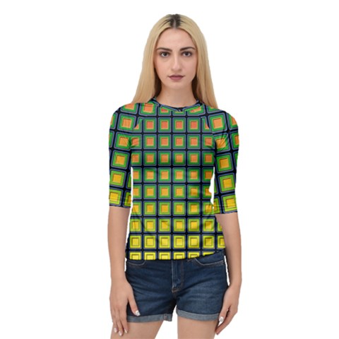 Tile Background Image Pattern Squares Quarter Sleeve Raglan Tee by Pakrebo