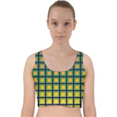 Tile Background Image Pattern Squares Velvet Racer Back Crop Top