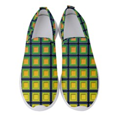 Tile Background Image Pattern Squares Women s Slip On Sneakers