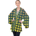 Tile Background Image Pattern Squares Velvet Kimono Robe View1