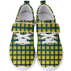 Tile Background Image Pattern Squares Men s Velcro Strap Shoes