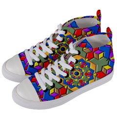 Background Image Pattern Women s Mid-top Canvas Sneakers