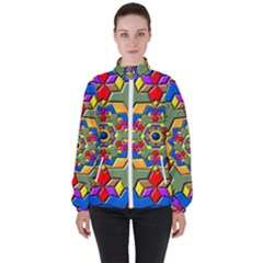 Background Image Pattern High Neck Windbreaker (women) by Pakrebo