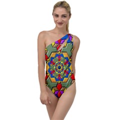 Background Image Pattern To One Side Swimsuit by Pakrebo