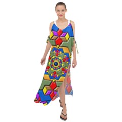 Background Image Pattern Maxi Chiffon Cover Up Dress