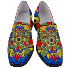 Background Image Pattern Women s Chunky Heel Loafers