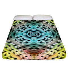 Farbenpracht Kaleidoscope Fitted Sheet (king Size) by Pakrebo