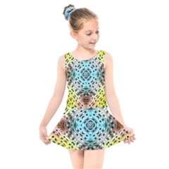 Farbenpracht Kaleidoscope Kids  Skater Dress Swimsuit