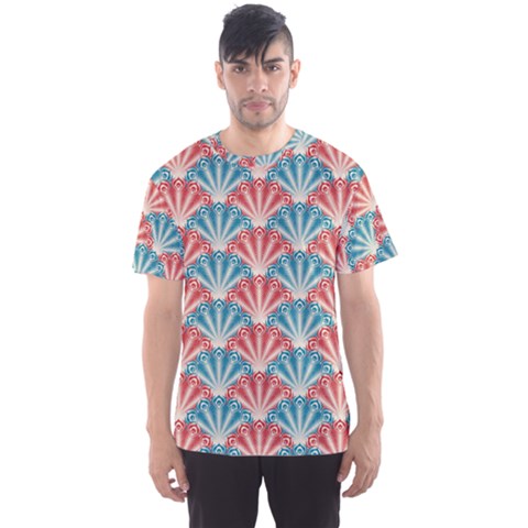 Seamless Patter Peacock Feathers Men s Sports Mesh Tee by Pakrebo