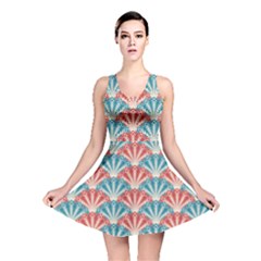 Seamless Patter Peacock Feathers Reversible Skater Dress by Pakrebo