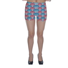 Seamless Patter Peacock Feathers Skinny Shorts by Pakrebo