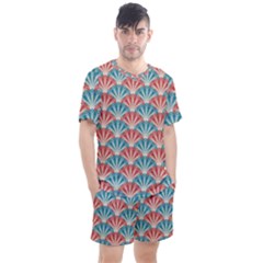 Seamless Patter Peacock Feathers Men s Mesh Tee And Shorts Set