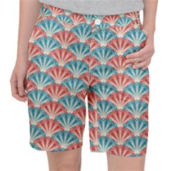 Seamless Patter Peacock Feathers Pocket Shorts